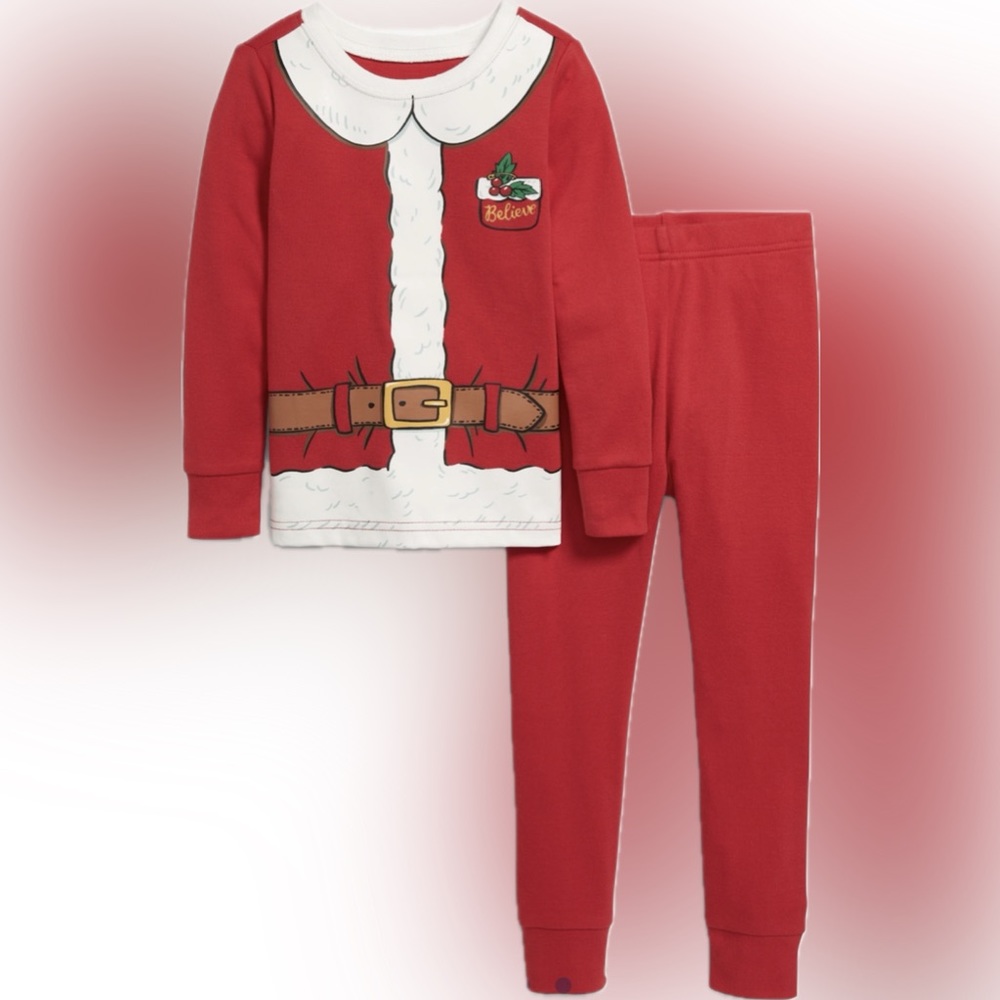 NWT Old Navy Infant/Toddler Unisex Snug-Fit Holiday Pajama Set SANTA